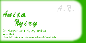 anita nyiry business card